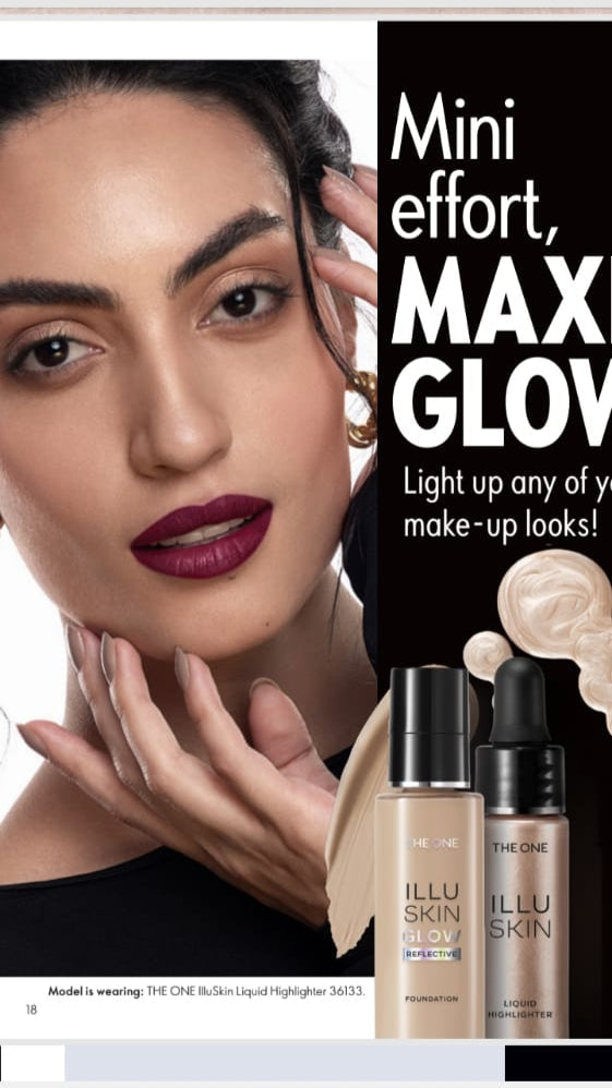 glow skin foundation ,glow skin highlighter and brush